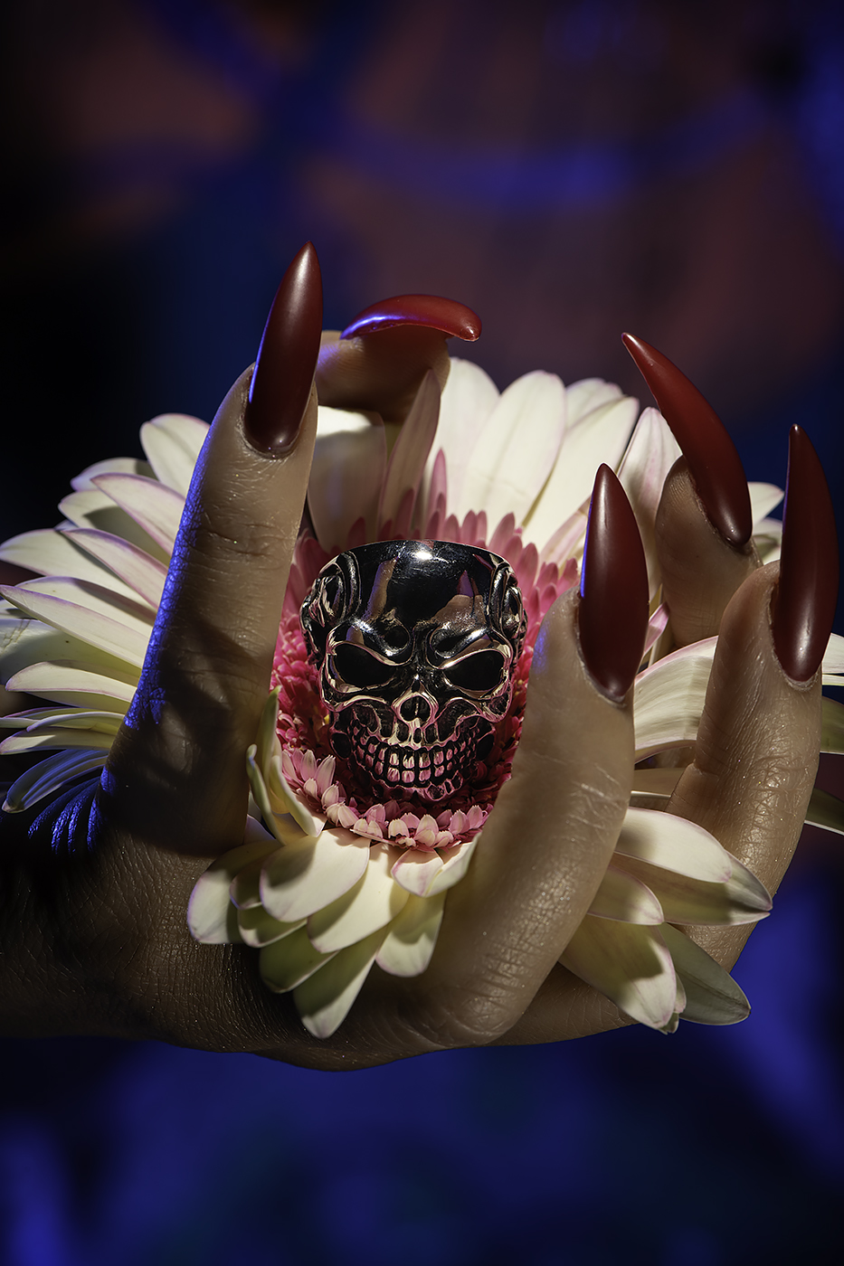 Skull Ring on Flower